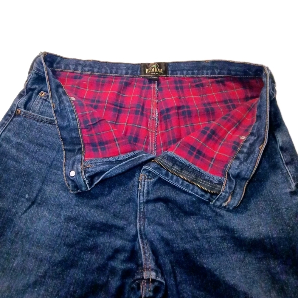 RedHead Men's Denim with Red Plaid Accent